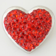 RED CLUSTER PAVE CRYSTAL  HEART