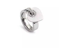 LUXE HANGING HEART RING (316L) S8 SILVER
