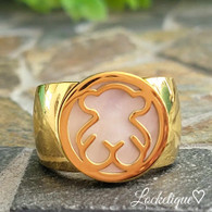 LUXE  INSPIRED NACRE BEAR RING (316L) S7GOLD