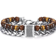 LUXE SS STONES BRACELET - BRIGHT TIGER EYE (9)