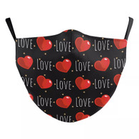 MASK WITH 3 FREE FILTERS - (ADULT) LOVE HEARTS