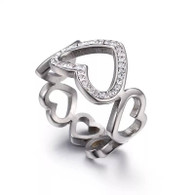 LUXE LINKS HEART RING (316L) SILVER S7