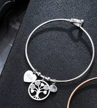LUXE SS BANGLE - LOVELY TREE   (SILVER)