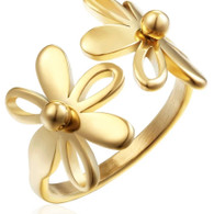 LUXE SS  GARDEN FLOWERS RING - GOLD S7