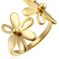 LUXE SS  GARDEN FLOWERS RING - GOLD S9