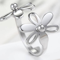 LUXE SS  GARDEN FLOWERS RING - SILVER S7