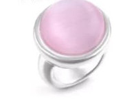 Z-CHARM SILVER PINK AGATE STONE RING