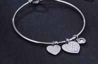 LUXE SS BANGLE - JUST IN LOVE (SILVER)