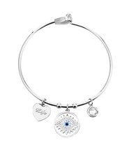 LUXE SS BANGLE - FATIMA EYE (SILVER)