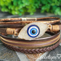 MAGNETIC BRACELET - EYE OF FATIMA  (BRONZE)