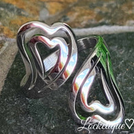 LUXE SS  HEARTS TOGETHER RING - SILVER S7