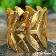 LUXE SS  GORDEOUS LEAF RING - GOLD S8