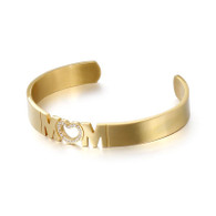 LUXE SS YOU ARE A WOW MOM BANGLE (GOLD)