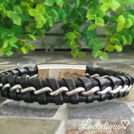 LUXE SS - MEN LEATHER BRACELET (MIX BLACK)