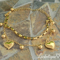 LUXE SS DANGLE BRACELET/ ANKLET - MINI BLESSED LOVE (GOLD)