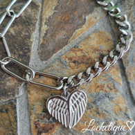 LUXE SS DANGLE BRACELET - WINGS HEART (SILVER)