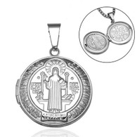 LUXE SS - ST BENEDICT RELIGIOUS LOCKET (SILVER)