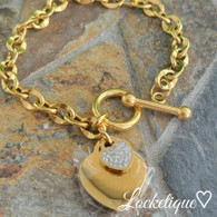 LUXE SS DANGLE BRACELET - MINI TRUE LOVE (GOLD)