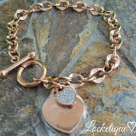 LUXE SS DANGLE BRACELET - MINI TRUE LOVE (RG)