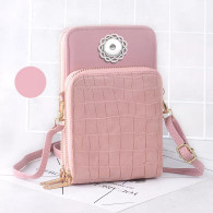 TRAVEL BAG LEATHER CHECKERS - PINK