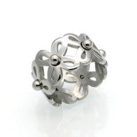 LUXE SS  CHEERFUL DAISIES RING - SILVER S7