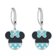 EARRINGS CBMS - (LUXE SS) MINNIE BOW TURQUOISE (SILVER)