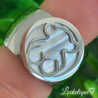 LUXE  INSPIRED NACRE BEAR RING (316L) S6 SILVER