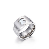 LUXE  INSPIRED MOP BEAR RING (316L) SILVER (S9)