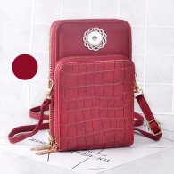 TRAVEL BAG LEATHER CHECKERS - RED