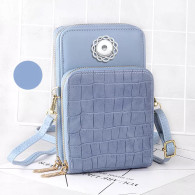 TRAVEL BAG LEATHER CHECKERS - BLUE