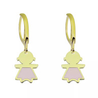 EARRINGS CBMS - (LUXE SS) GIRL CRYSTAL PINK (GOLD)