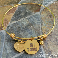 LUXE SS ADJUSTABLE BANGLE - MY MOM (GOLD)