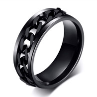 LUXE SS (316L) RING CHAIN -  BLACK (S11)