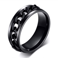 LUXE SS (316L) RING CHAIN -  BLACK (S9)