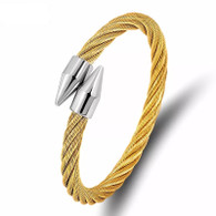 LUXE SS WIRE BANGLE - SCREW (GOLD)