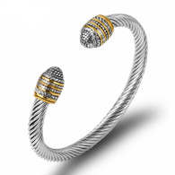 LUXE SS WIRE BANGLE - PHARAOH (SILVER)