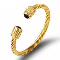 LUXE SS WIRE BANGLE - DYNASTY (GOLD)