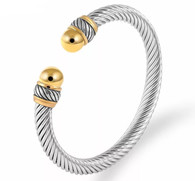 LUXE SS WIRE BANGLE - OBELISK (SILVER & GOLD)