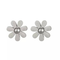 LUXE SS EARRINGS - CHEERFUL DAISIES (SILVER)