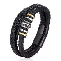 LUXE SS - MEN LEATHER BRACELET (DOUBLE BRAIDED CODE)