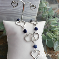 LUXE SS NECKLACE - AZULY HEARTS (SILVER)