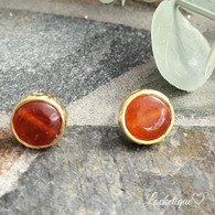 TURKISH  EARRINGS - AGATE TIGER (GOLD)