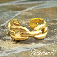 LUXE SS  RING ADJUSTABLE - CLIP ME (GOLD)