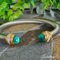LUXE SS WIRE BANGLE - PALACE (TEAL)