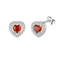 LUXE SS EARRINGS  VIBRANT LOVE - RED (SILVER)
