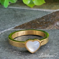 LUXE SS  NACAR HEART RING - GOLD (9)