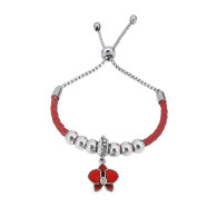 CB TBRACELET- INSPIRED AMAPOLA RED (SILVER)