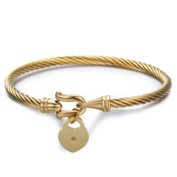 LUXE SS WIRE BANGLE -  PRIVATE LOVE (GOLD)