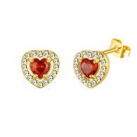 LUXE SS EARRINGS  VIBRANT LOVE - RED (GOLD)