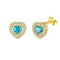 LUXE SS EARRINGS  VIBRANT LOVE - TURQUOISE (GOLD)